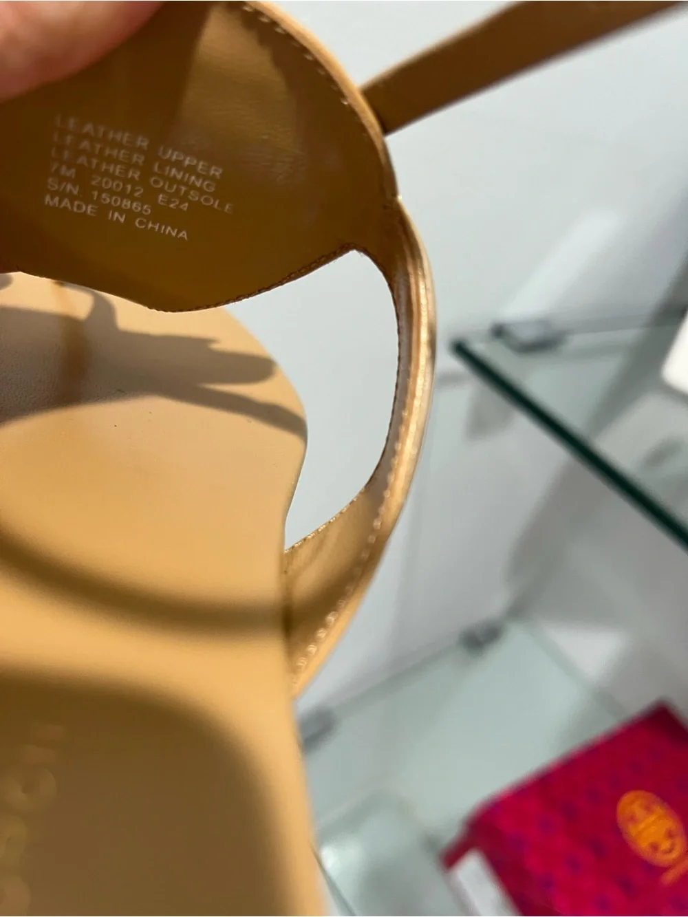 Tory Burch Jessa Thong Sandal — Beige with Gold Chain